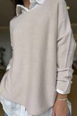 Made in Italy Conrad Body Skim Knit Jumper Stone